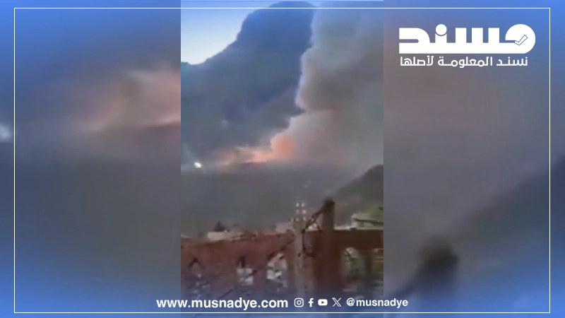 ما حقيقة فيديو انفجارات ذخائر من مخزن اسلحة بنقم اثر تعرضه لقصف امريكي 