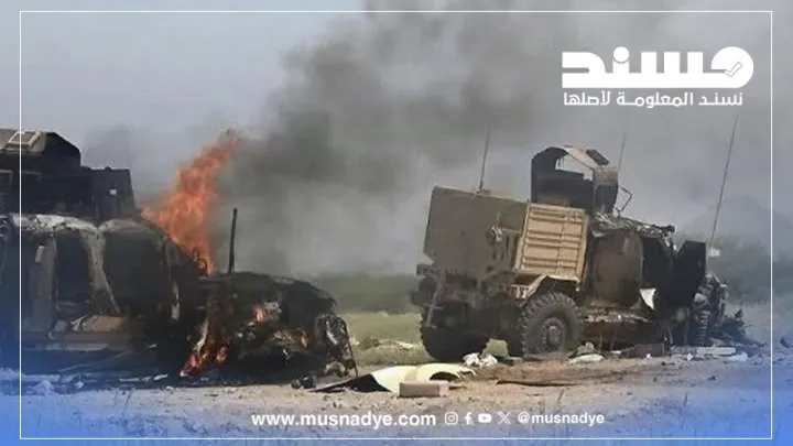 المدرعات المحترقة ليست على صلة بأحداث سيطرة حلف قبائل حضرموت على معسكر نحب