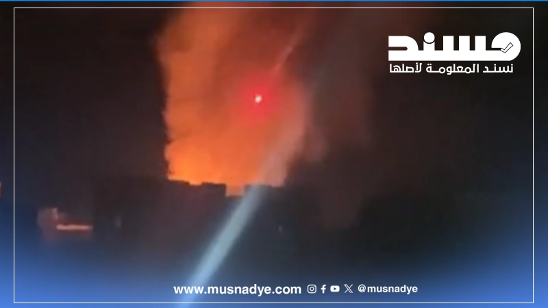 فيديو قديم لقصف مخازن أسلحة قرب قاعدة الديلمي بصنعاء 2021 وليس حديث