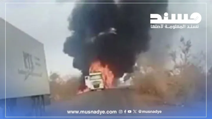 صور الشاحنة المحترقة ليست لمساعدات سعودية بل لحادثة في باماكو