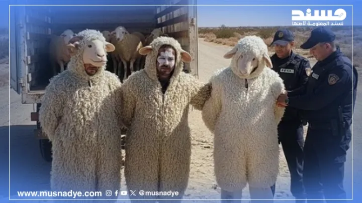 صورة المتنكرين بزي خراف مجهولي الهوية لا علاقة لها بيمنيين