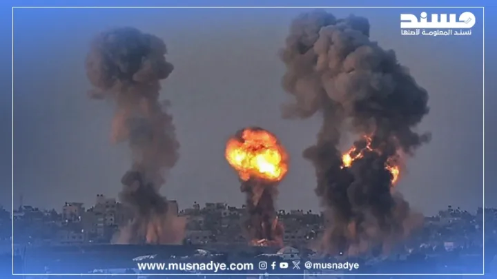 الصورة المتداولة ليست لقصف جوي سعودي على الضالع بل تعود لقصف استهدف غزة 2021