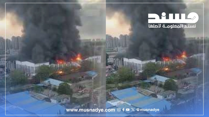 الفيديو لحرائق في مصنع قطع غيار في الصين وليس في دبي نتيجة قصف إيراني
